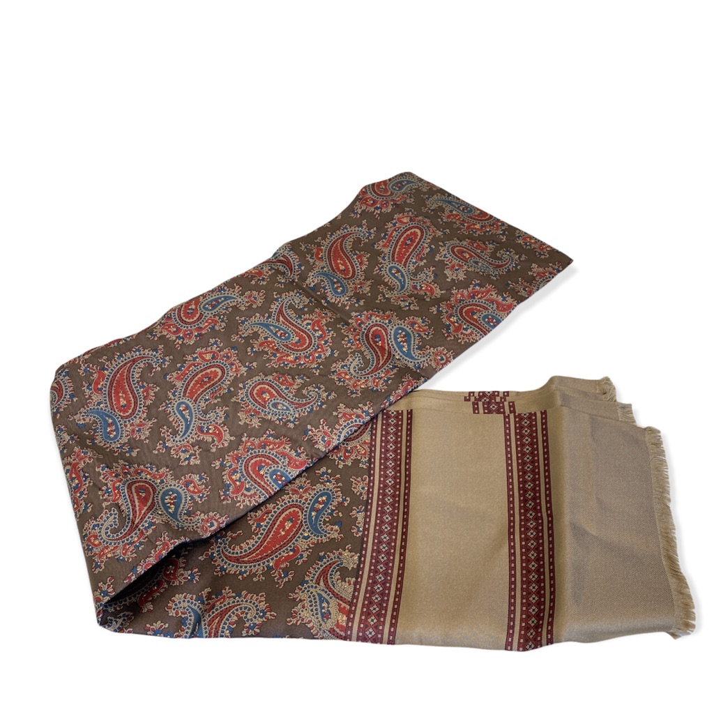 Nwot New Amicale Silk 100 Made In Italy Silk Paisley Scarf